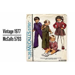 Vintage 1977 McCalls 5793 Child Sewing Pattern Size 6 Jacket Skirt Pants